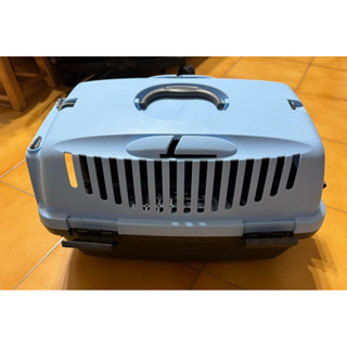 小款寵物航空箱（藍灰色）及雙頭飲水器