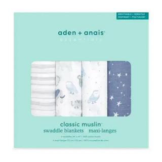 美國Aden&anais 經典多功能包巾4入/多種花色（112x112cm)盒裝
