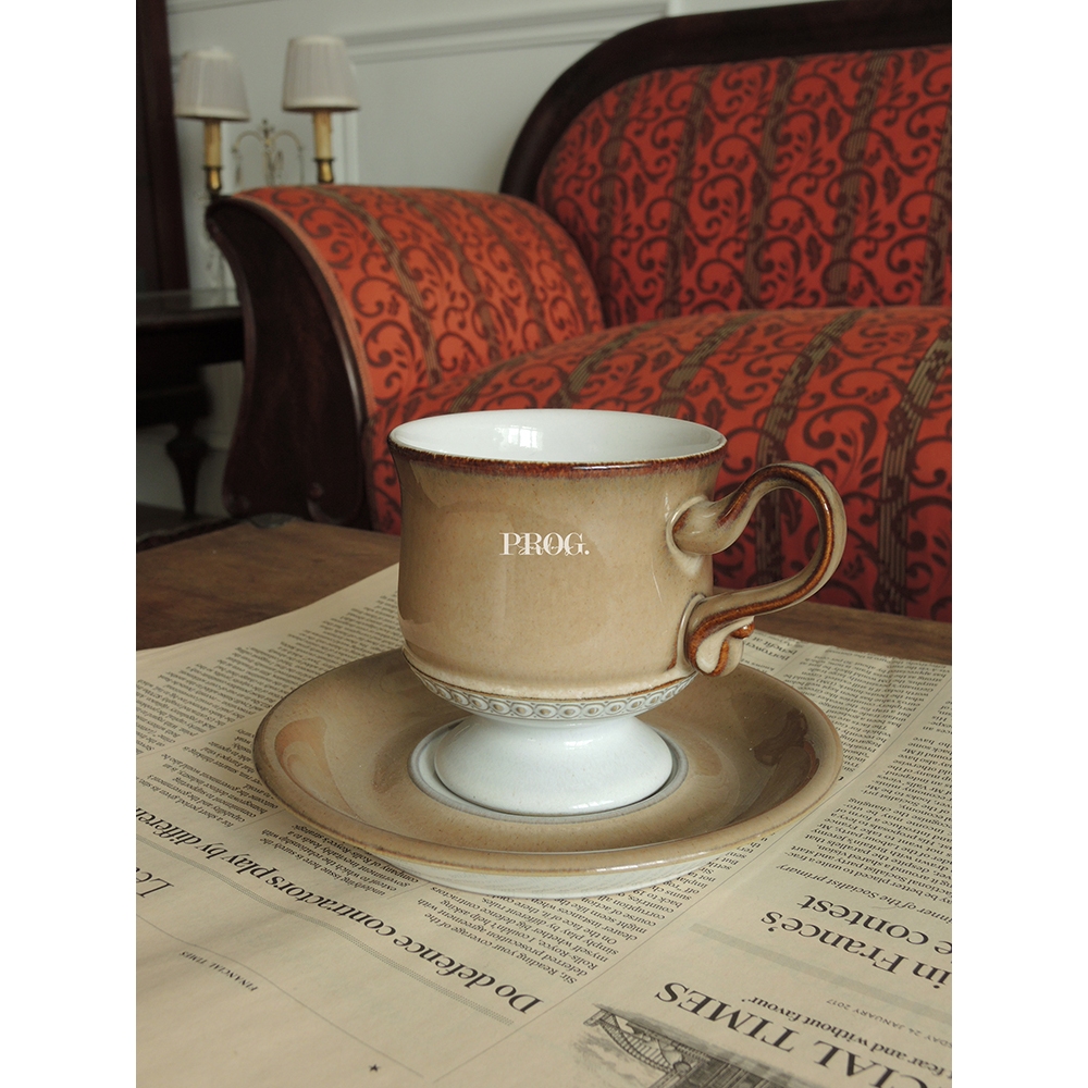 中古/ 英國1970-80s Denby Seville Cup &amp; Saucer 文藝復興杯盤組 古董咖啡杯 絕版品