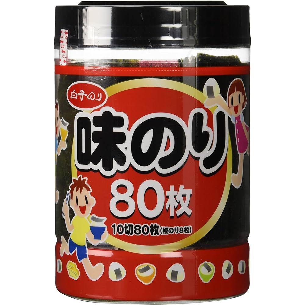 | 現貨+預購 | 日本原裝 白子の子 味付海苔 80枚 桶裝 海苔桶