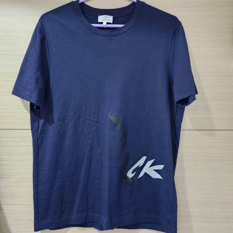 現貨 二手 CK/BOSS男版 短袖藍色純棉T恤