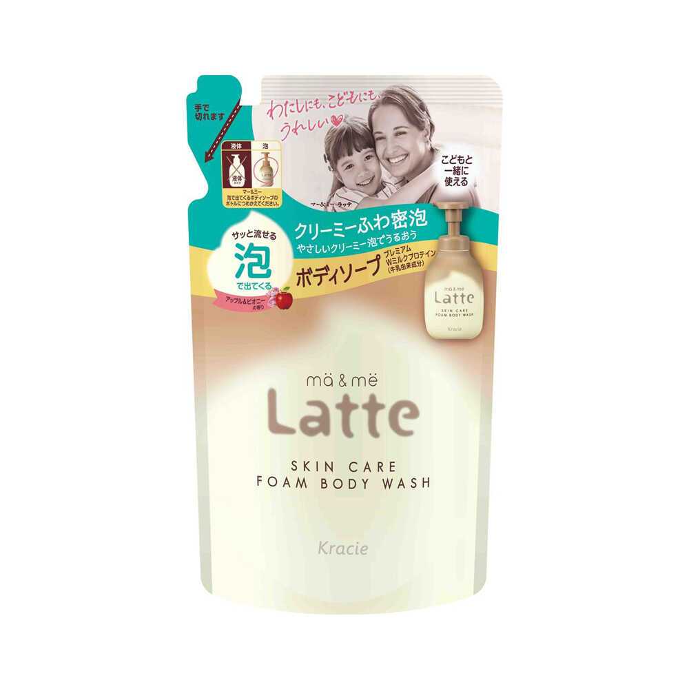 Kracie ma&amp;me Latte 親子沐浴泡泡補充包-420ml