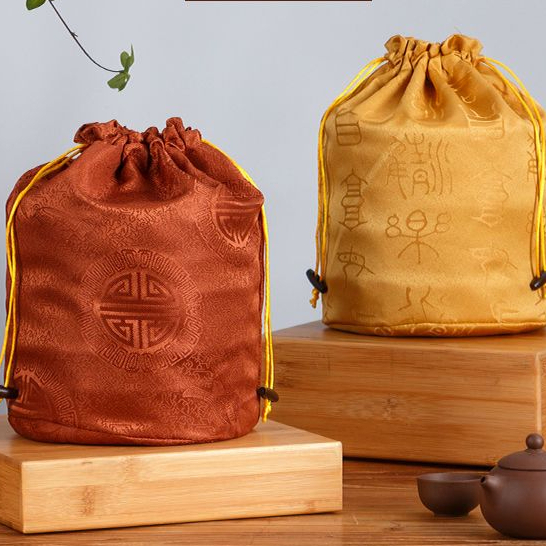 普洱茶餅袋 送禮包裝袋 福鼎白茶 七子餅普洱餅茶包裝袋 防塵儲物織錦緞布袋 收納袋