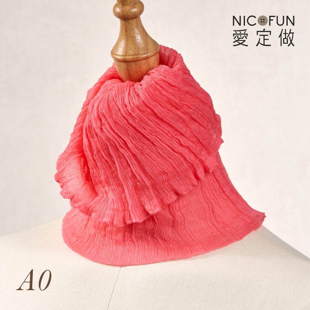 NicoFun 愛定做 花果系33 亮桔柳葉絲 百搭圍脖 圍巾 100%桑蠶絲 真絲(四季圍脖 圍巾 領巾 髮帶)