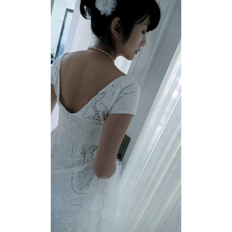 美國紐約高端品牌JILL STUART純白色手工蕾絲洋裝