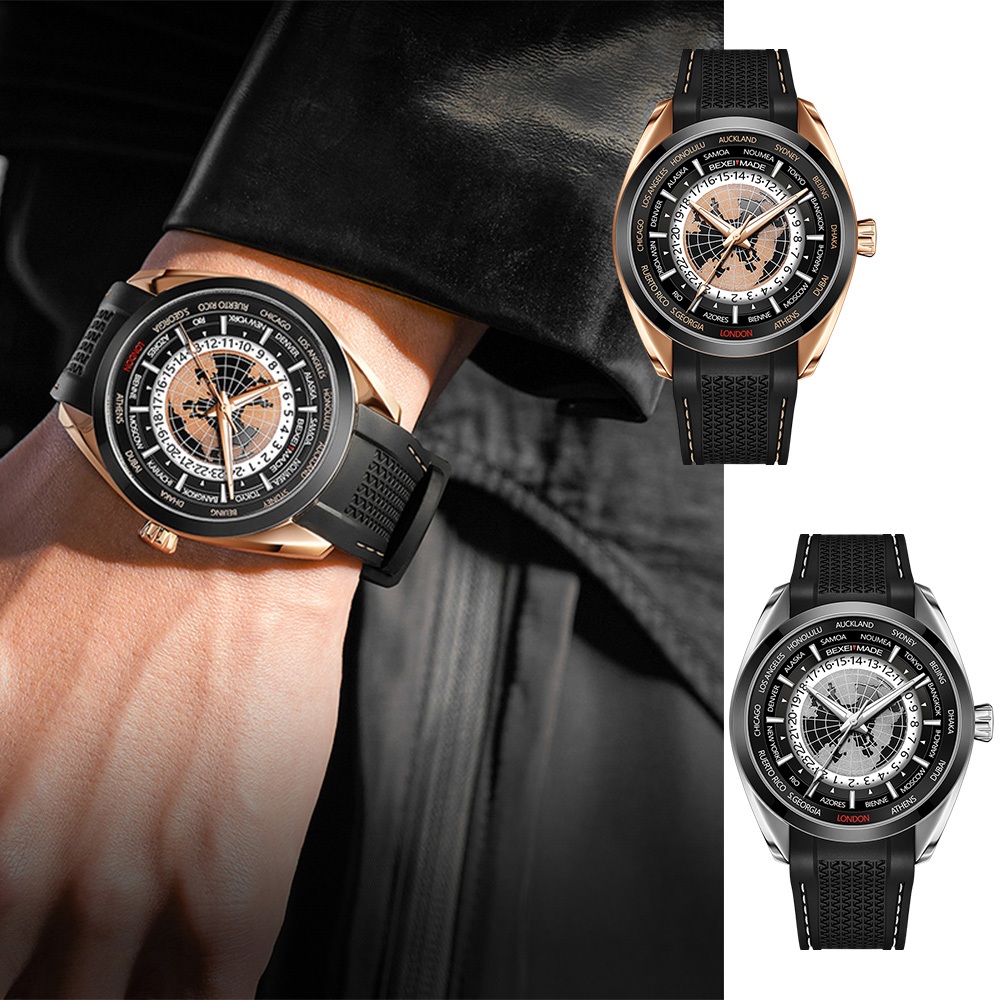 【WANgT】BEXEI 貝克斯 9185 世界時系列 全自動機械錶 手錶 腕錶