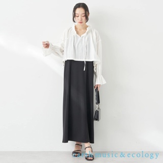 earth music&ecology 【SET ITEM】短版蕾絲緹花襯衫上衣+平口細肩洋裝(1N41L0H0100)