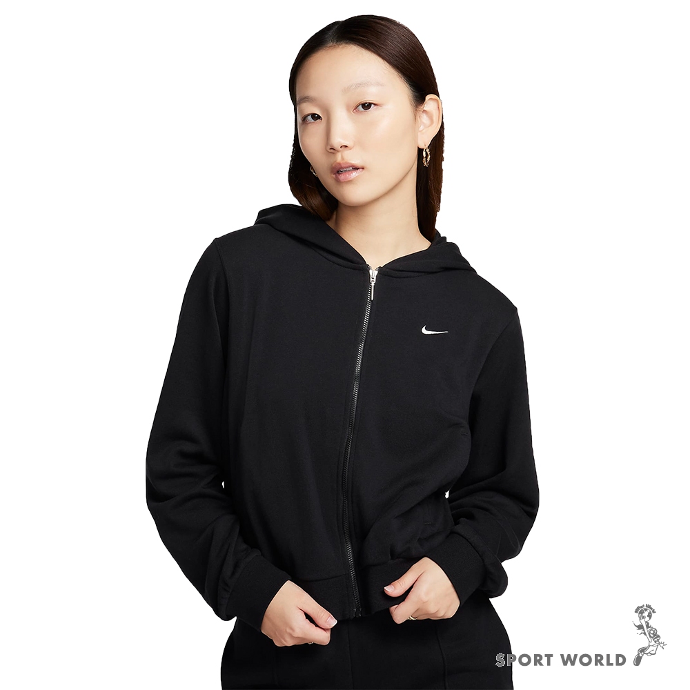 Nike 外套 女裝 連帽 刺繡 寬鬆 黑【運動世界】FN2420-010