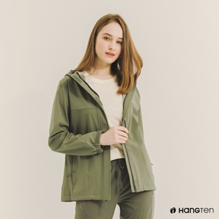 Hang Ten 女裝恆溫多功能貼合針織防風外套(綠)