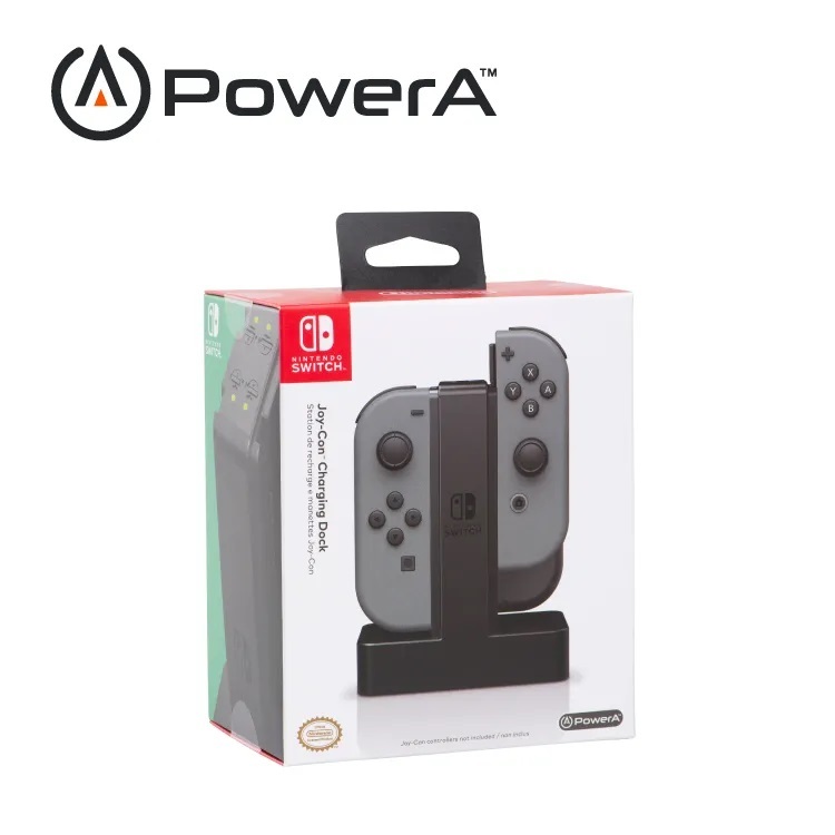 【電玩屋】PowerA 任天堂官方認證 充電座 Switch Joycon 手把四合一 立式座充 收納支架 迷你便攜