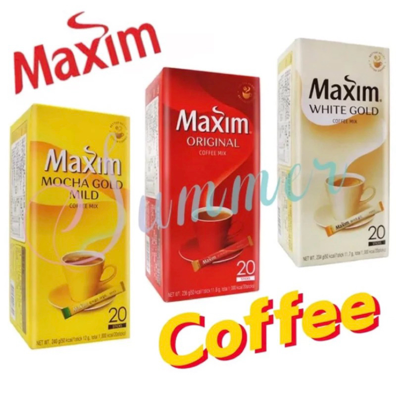 【金樂樂】現貨 🔥韓國 MAXIM 原味咖啡/摩卡咖啡/白金咖啡 三合一咖啡