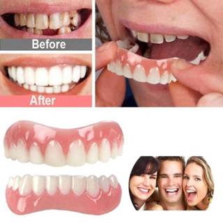 smile 亮白色 上排牙貼 上排牙套 矽膠模擬牙齒牙套 正畸牙齒 矽膠器 微笑假牙 護齒器 假牙護理 仿真牙齒