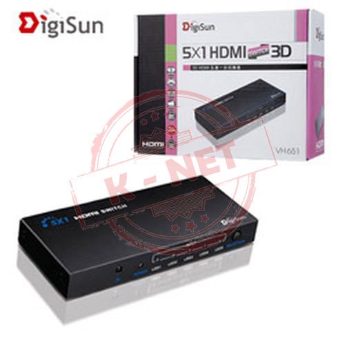 DigiSun 得揚 3D HDMI 五進一出影音切換器 1080P HDMI1.3 VH651