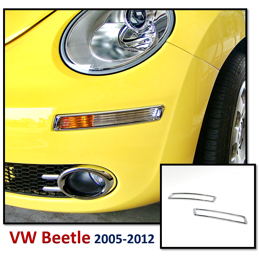 圓夢工廠 VW 福斯 Beetle 金龜車 2代 2005~2012 改裝 鍍鉻銀 前保桿 方向燈框 前側燈框 質感飾貼