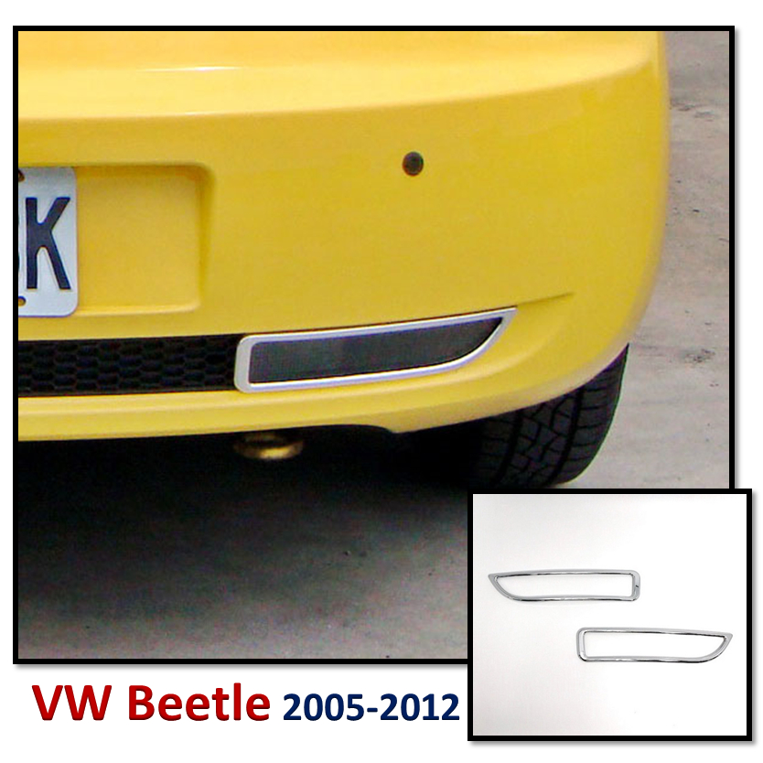 圓夢工廠 VW 福斯 Beetle 金龜車 2代 2005~2012 改裝 鍍鉻銀 後保桿 倒車燈框 質感飾貼