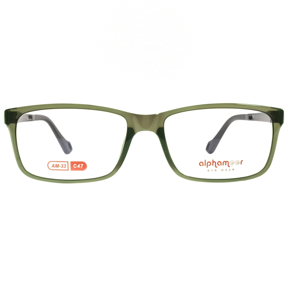 Alphameer 光學眼鏡 AM33 C47 經典系列 方框 - 金橘眼鏡