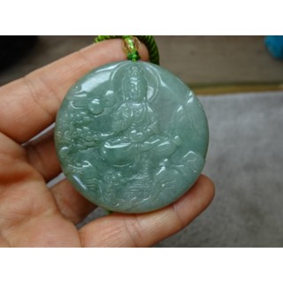 《藍金寶石》→天然冰種豆綠翡翠【A貨緬甸玉】手工精雕（藥師佛→H722含繩