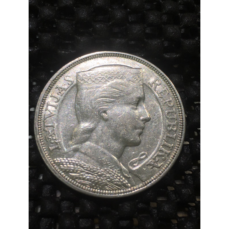1931年拉脫維亞 穀物女神5LATI銀幣