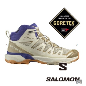 【SALOMON 法國】男中筒登山鞋GT X ULTRA 360 EDGE『沙白/棕/藍』473781 戶外 露營 登山