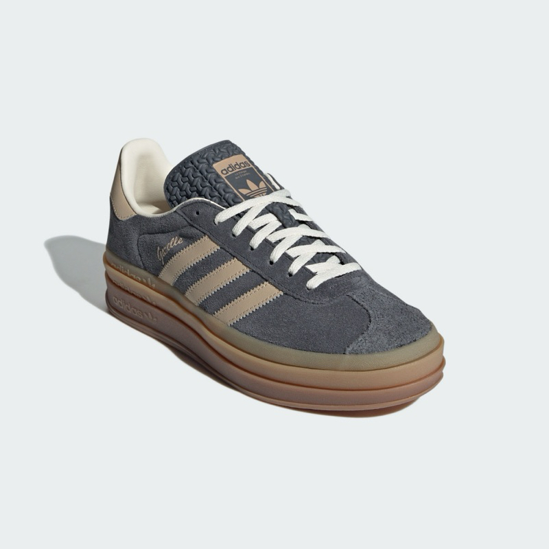 SunQSelect ADIDAS GAZELLE 女款 厚底 膠糖底 增高 復古 灰色 IE0428