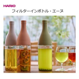 HARIO 日本製紅酒瓶造型冷泡茶壺800ml 粉色