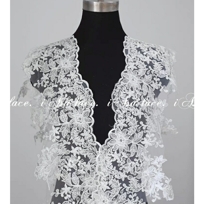《iAsa愛莎の》手作材料✂好品質黑色白色車骨蕾絲花邊婚紗頭紗窗簾裙擺服裝DIY配件輔料裝飾