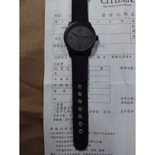 CITIZEN 全黑款 光動能手錶 WR100 ECO-DRIVE 日本製機芯 CITIZEN WATCH CO.
