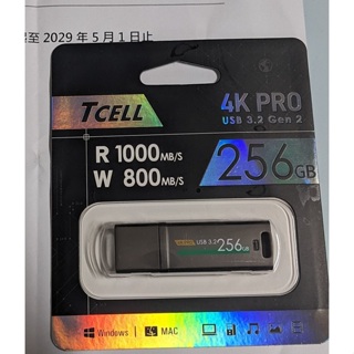 【全新】TCELL 冠元科技 USB3.2 Gen2 4K PRO 256GB 鋅合金隨身碟