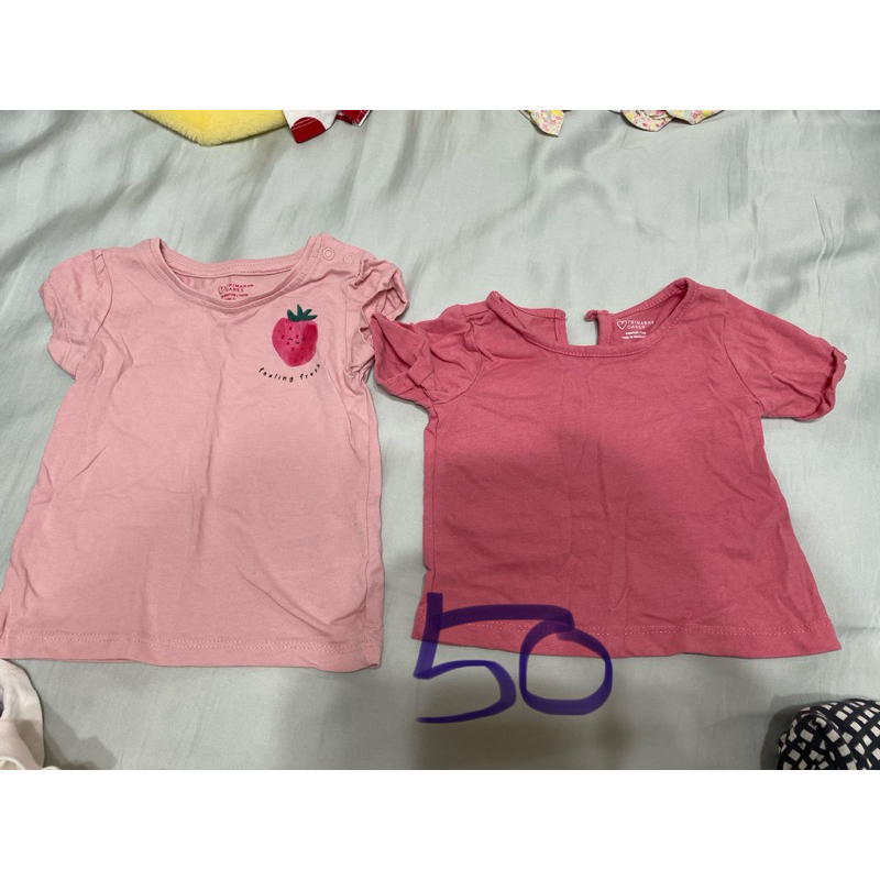 PRIMARK CARES 女寶寶粉色上衣 草莓 2件組 合售 近新 6-9m