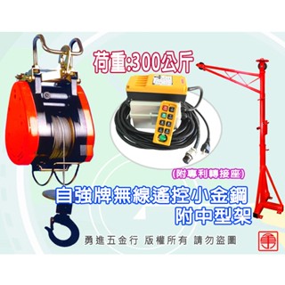 【勇進五金行】(含稅) 自強牌300KG小金剛+F21-E3S專用無線遙控器組+中型架 小金鋼吊車 電動吊車 中型架
