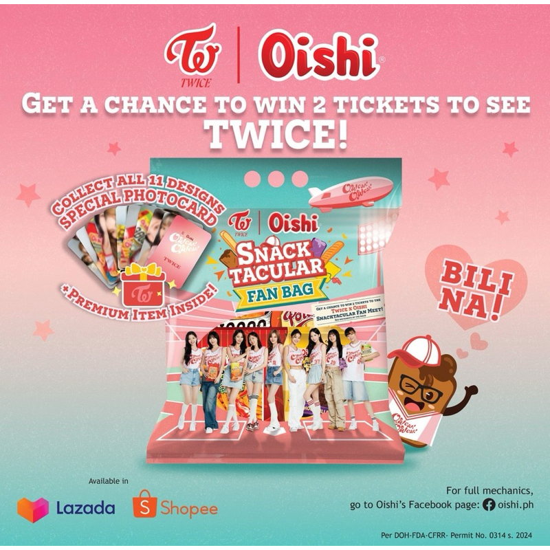 菲律賓代購🇵🇭 Twice x Oishi Snacktacular Fan Bag