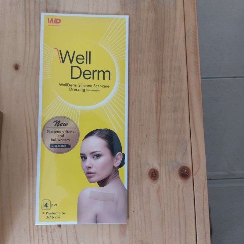 全新未拆盒 Well Derm 維凝敷 矽膠疤痕貼片(未滅菌）（一盒4片）