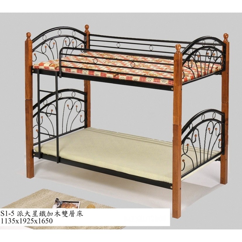 【新荷傢俱工場】KB -S1-5 🌟現貨🌟派大星鐵加木 雙層床 單人床架 雙人床 鐵床架