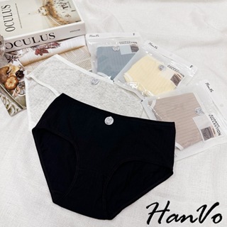 【HanVo】可愛兔子標籤直紋內褲 吸濕透氣排汗棉質三角褲 獨立包裝 內著 5880