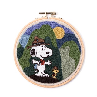 【繡XiuCrafts】登山史努比｜戳繡 6 吋繡框｜Peanuts．Snoopy｜刺繡 DIY 材料包