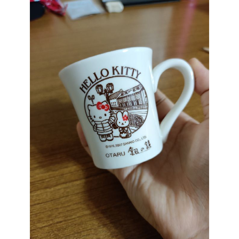 日本北海道小樽 銀之鐘 kitty貓 迷你馬克咖啡杯