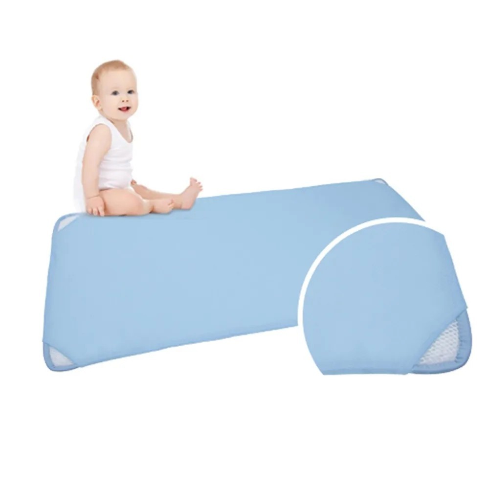 【5折現貨出清】GIO Pillow 智慧二合一有機棉超透氣嬰兒床墊-藍色L號