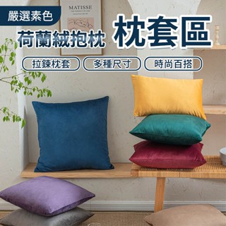 『現貨』 素色荷蘭絨 抱枕套 抱枕 單枕套 不含枕芯 柔軟親膚 有拉鍊 40x40 45x45 50x50 55x55
