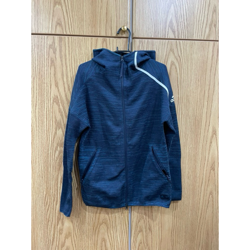 《JokerShop》 Adidas ZNE 快速拉鍊 編織 連帽運動外套 深藍 hoodie 男 M 愛迪達