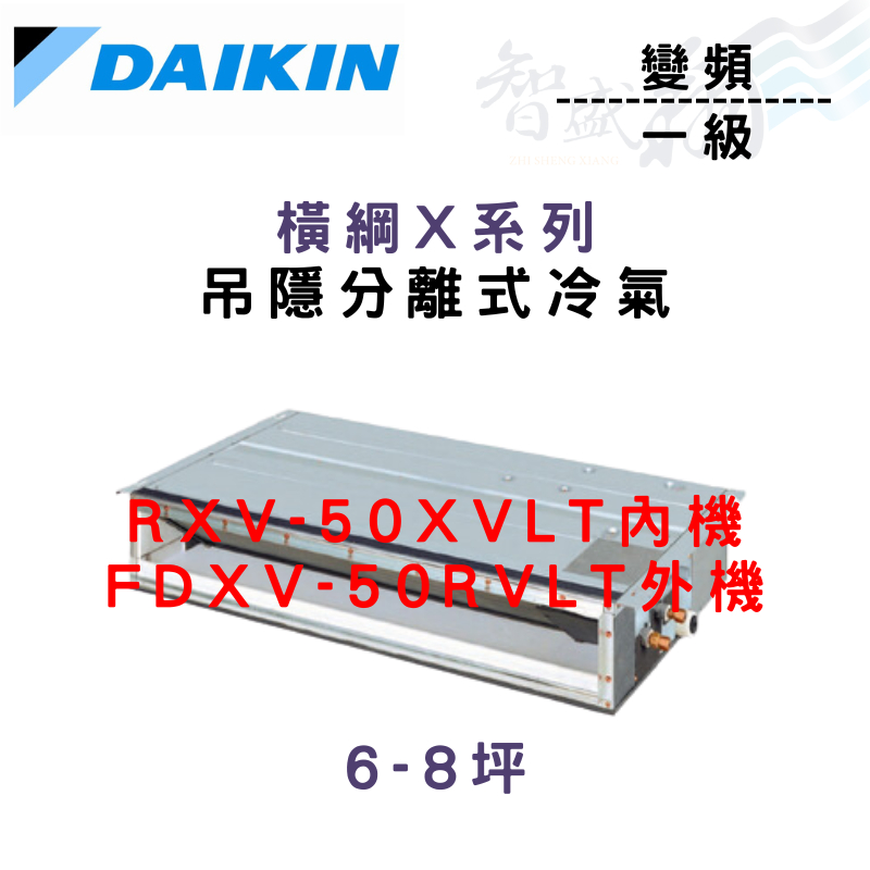 DAIKIN大金 一級 變頻 冷暖 吊隱式 RXV-50XVLT/FDXV-50RVLT 含基本安裝 智盛翔冷氣家電