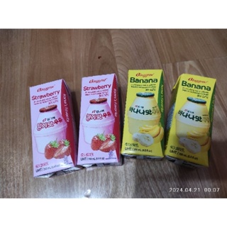 韓國Binggrae香蕉牛奶（效期至2024/10）有7瓶，草苺口味有7瓶