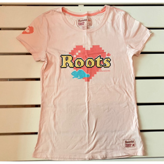 Roots 女裝 短袖T恤 短袖上衣 粉紅色 粉色 粉S