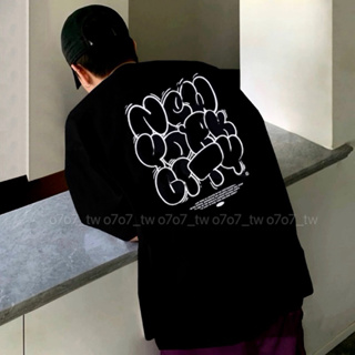 [現貨］韓國 小重磅 NYC 泡泡字體 扭曲 卡通 美式 塗鴉 印花 純棉 短T 3色 嘻哈 街頭 寬鬆 短袖 上衣