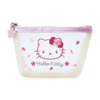 Sanrio 三麗鷗 櫻花系列 網紗刺繡化妝包 收納包 Hello Kitty
