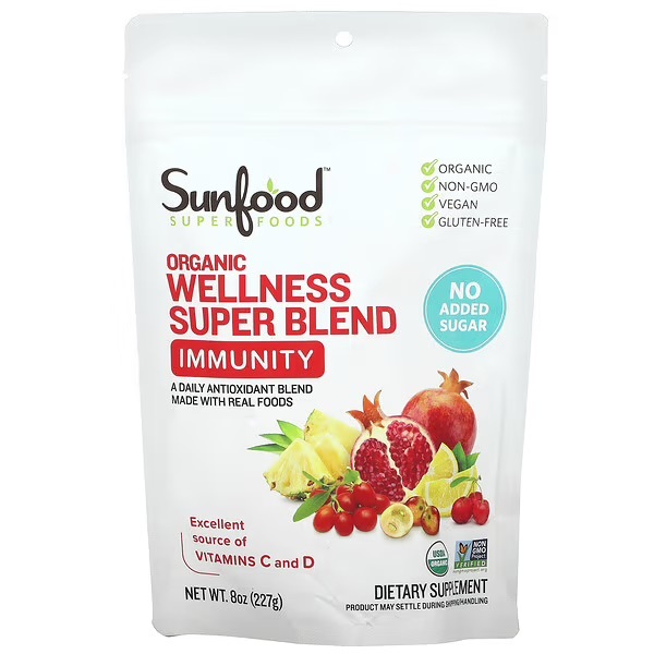 美國Sunfood超級食物巴西莓碗混合粉Smoothie無糖有機非轉基因素食無麩質乳清蛋白 運動能量補給品果昔有機可可粒