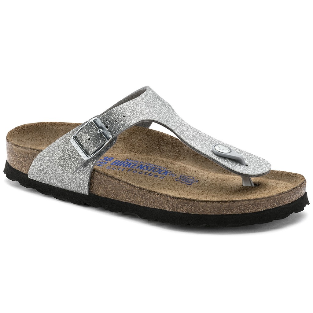 BIRKENSTOCK 勃肯 / Gizeh / 合成皮 / 軟墊 / 銀色