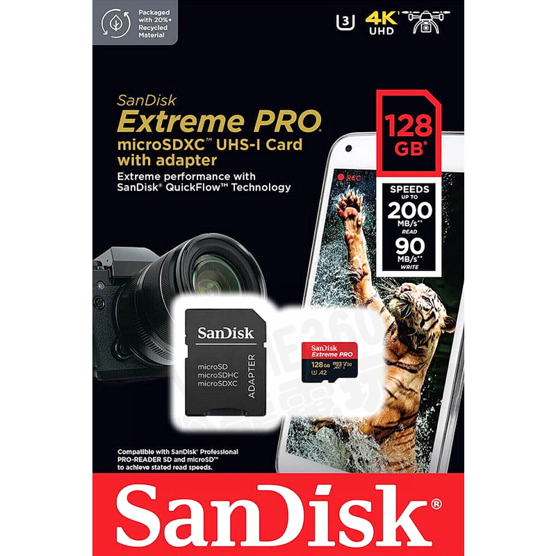 SANDISK EXTREME PRO TF 128G 128GB MICROSD 記憶卡 4K 讀200MB台灣公司貨