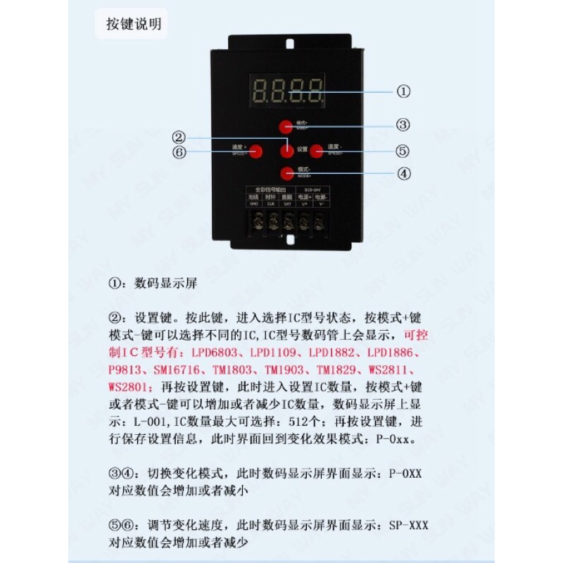 T-500控制器12V 24V 高亮度發光字廣告模組3燈5050 RGB 彩色2811 IC幻彩模組全彩led 模組