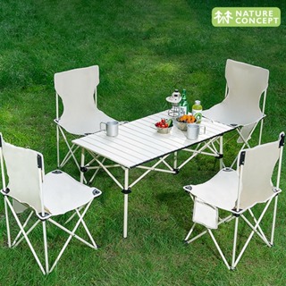 露營野餐戶外折疊蛋捲桌/一桌四椅( 5件套) NC330/NC3105