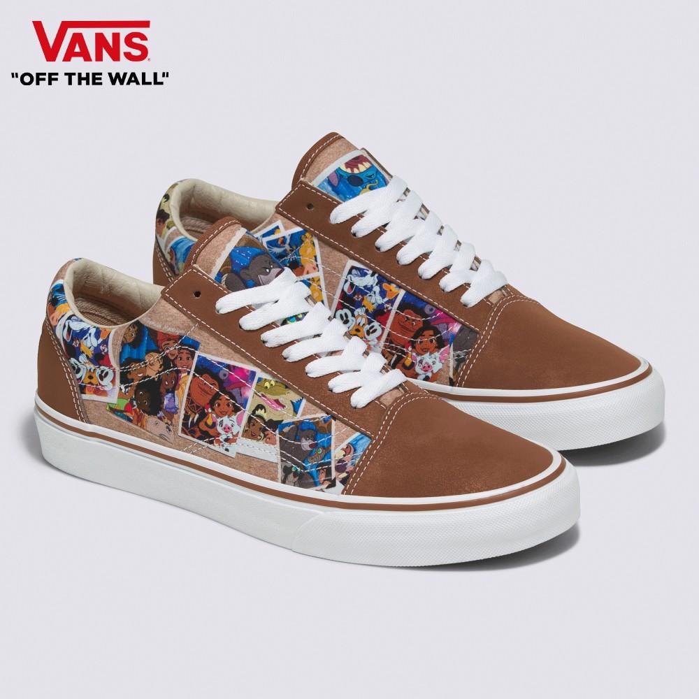 一R.F一迪士尼 x Vans Old Skool 男女款經典角色圖案印花滑板鞋VN0005UFBMB1